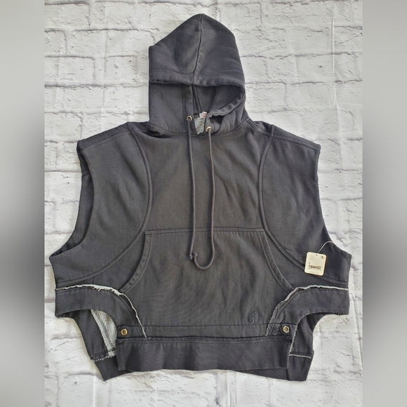 Free People Tops - Free People Movement Heavyweight Muscle Tank Hoodie - Black